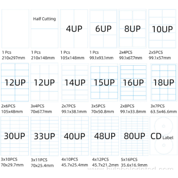 A4 Adhesive Woodfree Laser Injket Printer Label Sheets